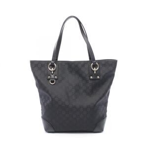 GUCCI Black Leather Tote Bag